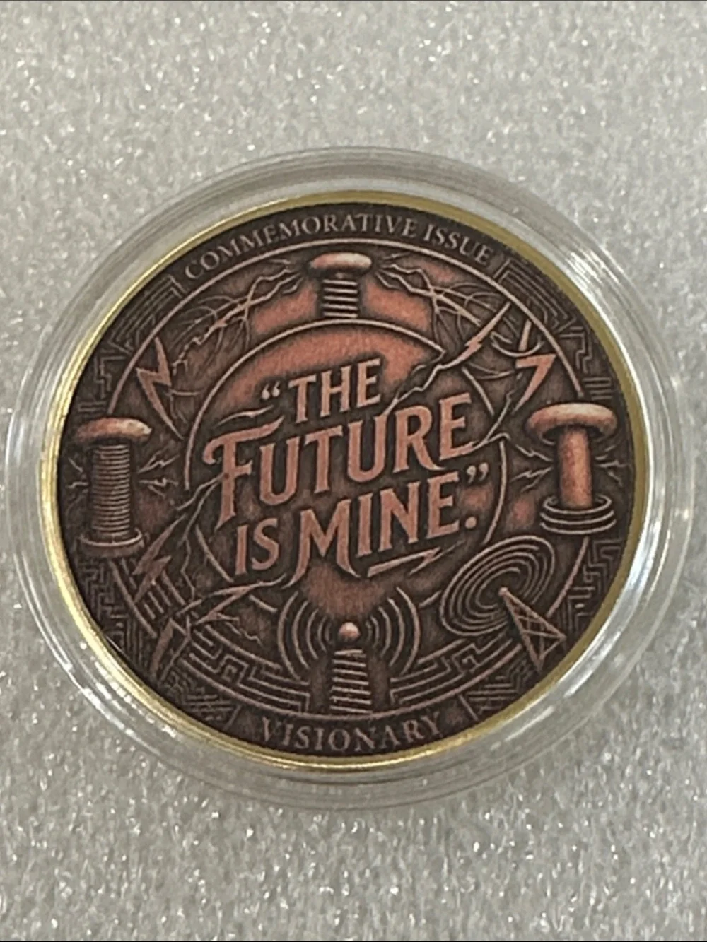 Nikola Tesla Commemorative Coin - Antique Copper Finish